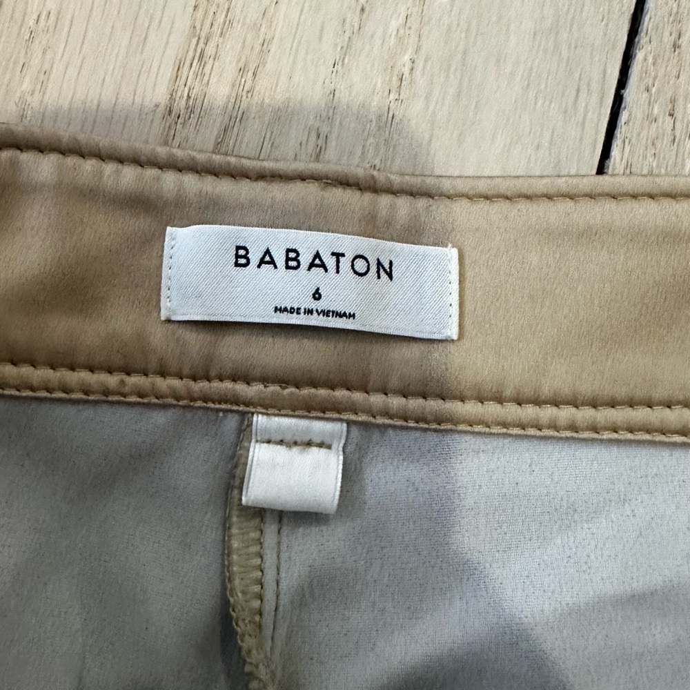 Aritzia Babaton Tan leather Cropped Pants - Picture 3 of 4